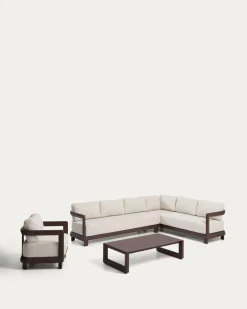Kave Home Loungeset Nerano Hoekbank Bruin