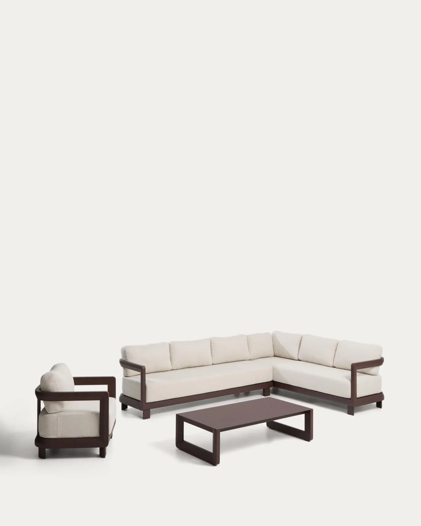 Kave Home Loungeset Nerano Hoekbank Bruin