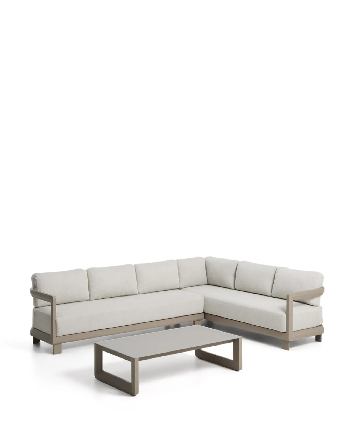 Kave Home Loungeset Nerano Hoekbank Taupe Klein