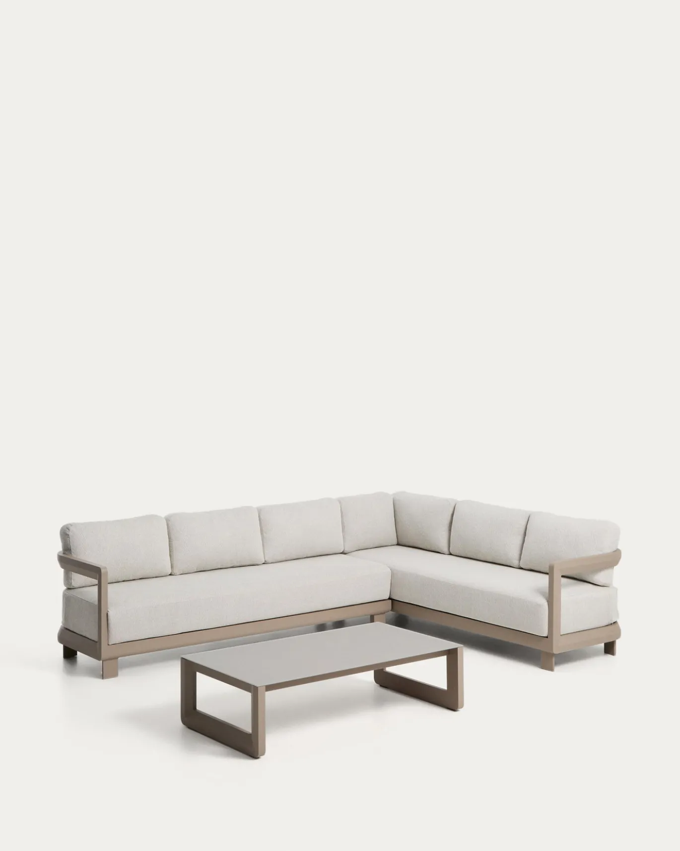 Kave Home Loungeset Nerano Hoekbank Taupe Klein