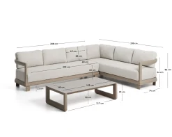 Kave Home Loungeset Nerano Hoekbank Taupe Klein