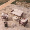 Kave Home Loungeset Omala Aluminium Burgundy