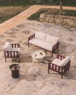 Kave Home Loungeset Omala Aluminium Burgundy