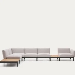 Kave Home Loungeset Sorells 5-Zits Beige/Naturel/Groen