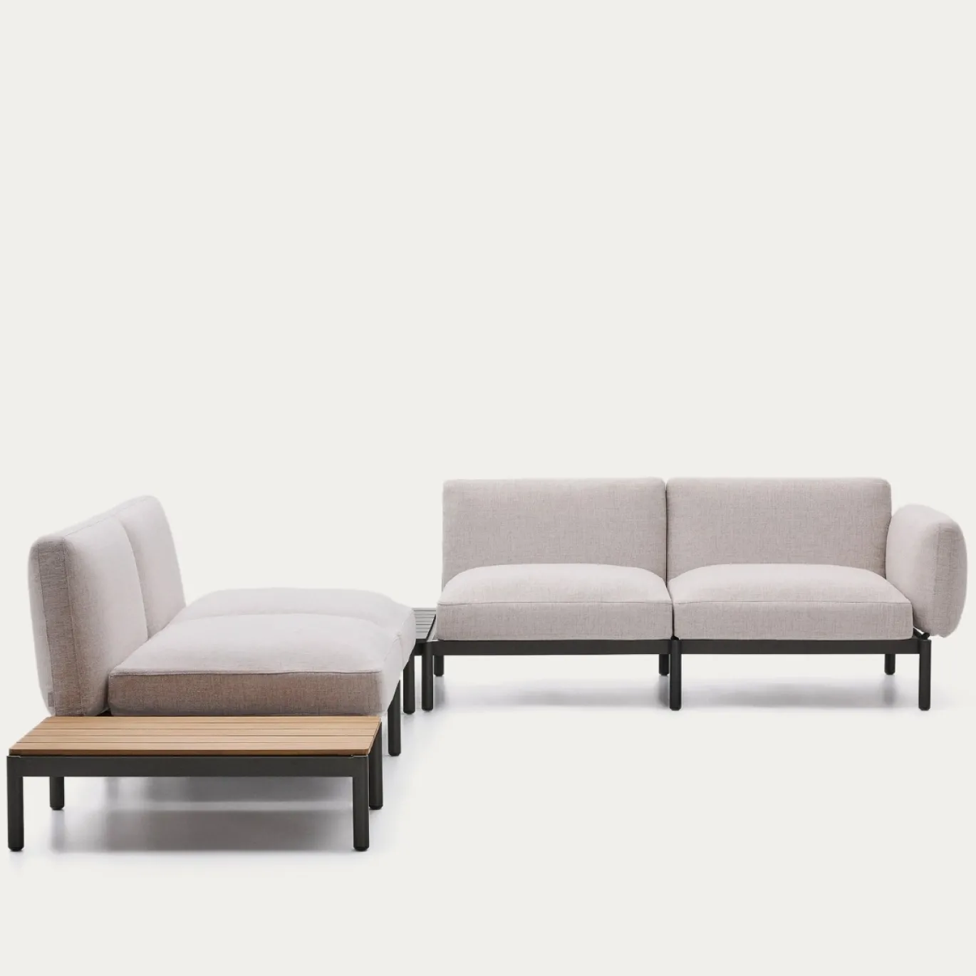 Kave Home Loungeset Sorells 4-Zits Beige/Naturel/Grijs