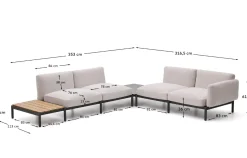 Kave Home Loungeset Sorells 4-Zits Beige/Naturel/Grijs