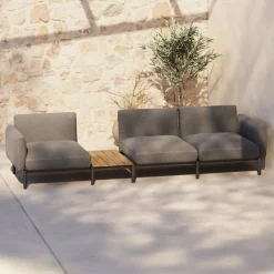 Kave Home Loungeset Sorells 3-Zits Grijs/Naturel