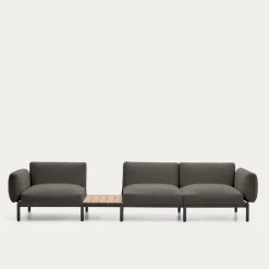 Kave Home Loungeset Sorells 3-Zits Grijs/Naturel