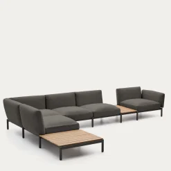 Kave Home Loungeset Sorells 5-Zits Grijs/Naturel