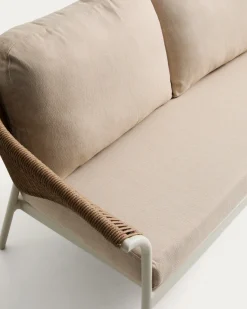 Kave Home Loungeset Zuara Aluminium Beige Synthetisch Touw Bruin