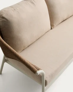 Kave Home Loungeset Zuara Aluminium Beige Synthetisch Touw Bruin