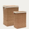 Kave Home Mand Indali Rotan Set Van 2 43x27cm/50x32cm