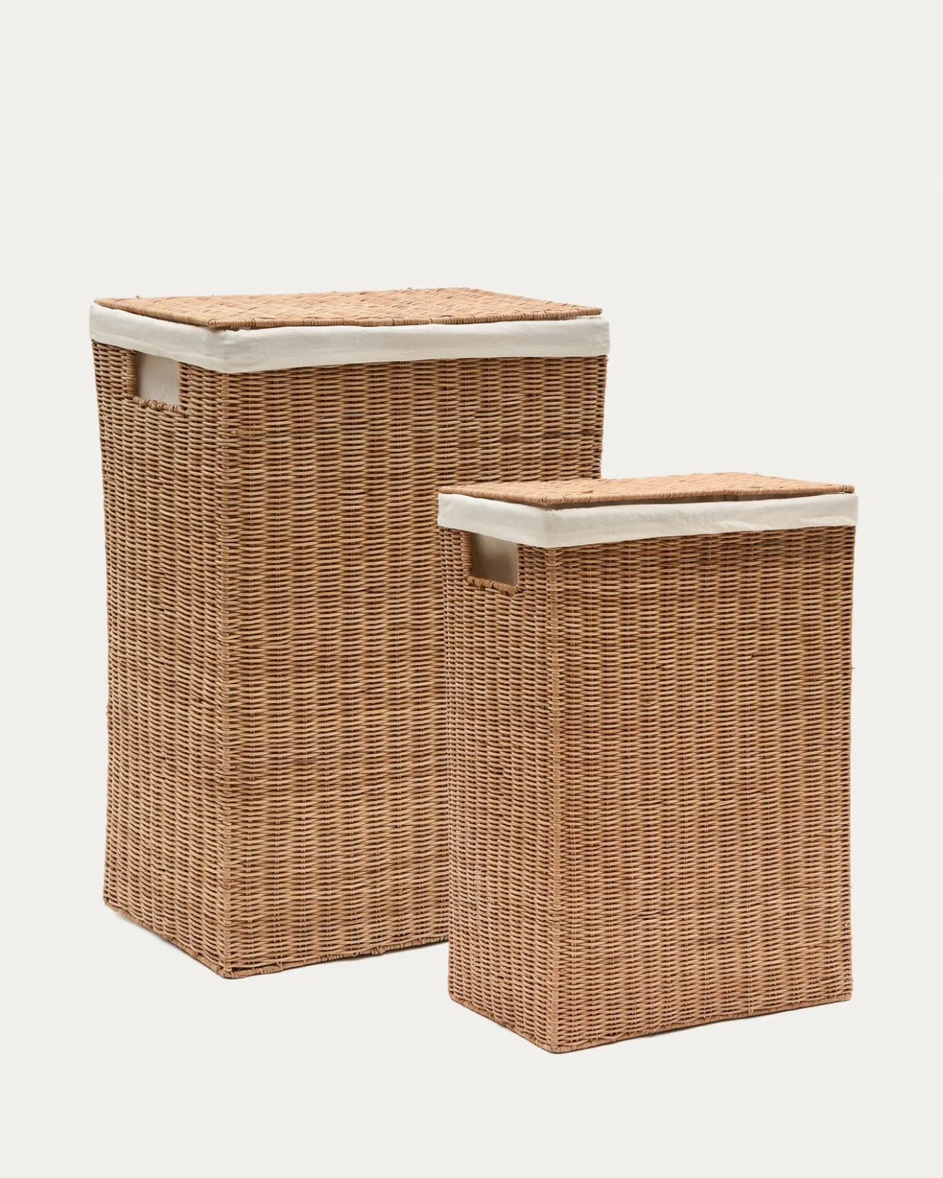 Kave Home Mand Indali Rotan Set Van 2 43x27cm/50x32cm
