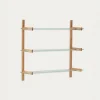 Kave Home Modulair Wandrek Sitra 3 Glazen Planken Eikenhout 110cm