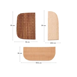Kave Home Muurpaneel Trivax Hout Set van 3