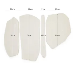 Kave Home Muurpanelen Siluna Set van 4 Wit Papier-maché