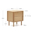 Kave Home Nachtkastje Lenon 2 Laden Eikenfineer 50x55cm