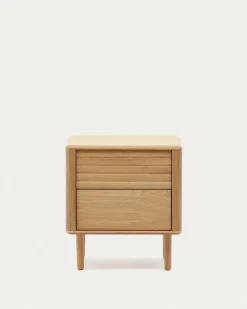 Kave Home Nachtkastje Lenon 2 Laden Eikenfineer 50x55cm