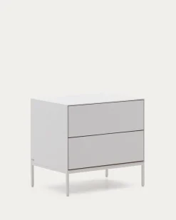 Kave Home Nachtkastje Vedrana 2 Laden Witgelakt Mdf 60x55cm