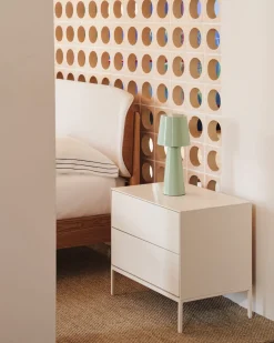 Kave Home Nachtkastje Vedrana 2 Laden Witgelakt Mdf 60x55cm