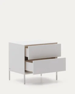 Kave Home Nachtkastje Vedrana 2 Laden Witgelakt Mdf 60x55cm