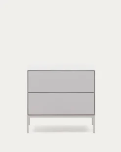 Kave Home Nachtkastje Vedrana 2 Laden Witgelakt Mdf 60x55cm