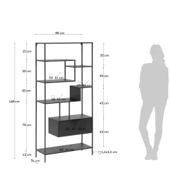 Kave Home Open Wandkast Shantay 80x168cm