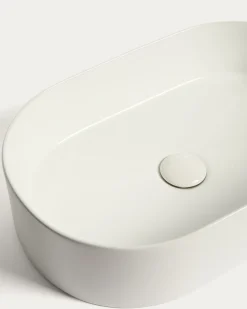 Kave Home Opzetwastafel Ovara Wit Geglazuurd Keramiek 50x31cm