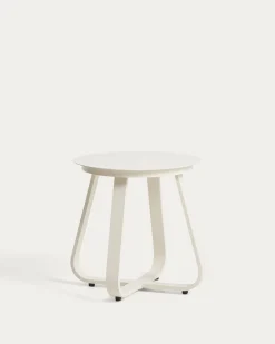 Kave Home Outdoor Bijzettafel Tamaris Aluminium Beige Ø48cm
