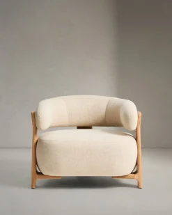 Kave Home Outdoor Fauteuil Granite Beige/Naturel Massief Teakhout