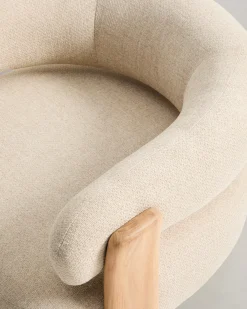 Kave Home Outdoor Fauteuil Granite Beige/Naturel Massief Teakhout