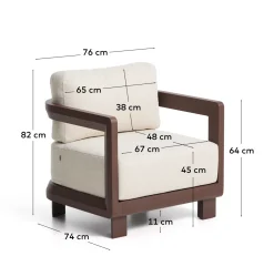 Kave Home Outdoor Fauteuil Nerano Aluminium Bruin