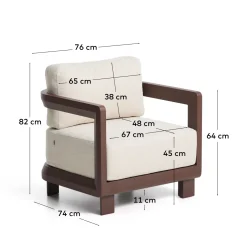 Kave Home Outdoor Fauteuil Nerano Aluminium Bruin