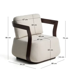 Kave Home Outdoor Fauteuil Tamaris Aluminium Bruin
