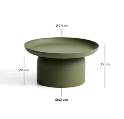 Kave Home Outdoor Salontafel Arcola Aluminium Groen Ø70cm