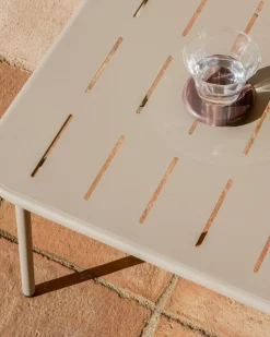 Kave Home Outdoor Salontafel Brai Staal Taupe 90cm
