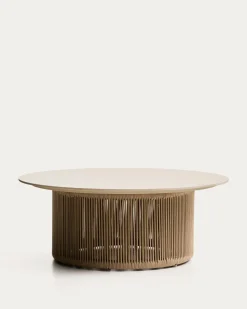 Kave Home Outdoor Salontafel Orosei Sintered Stone Beige Ø90cm