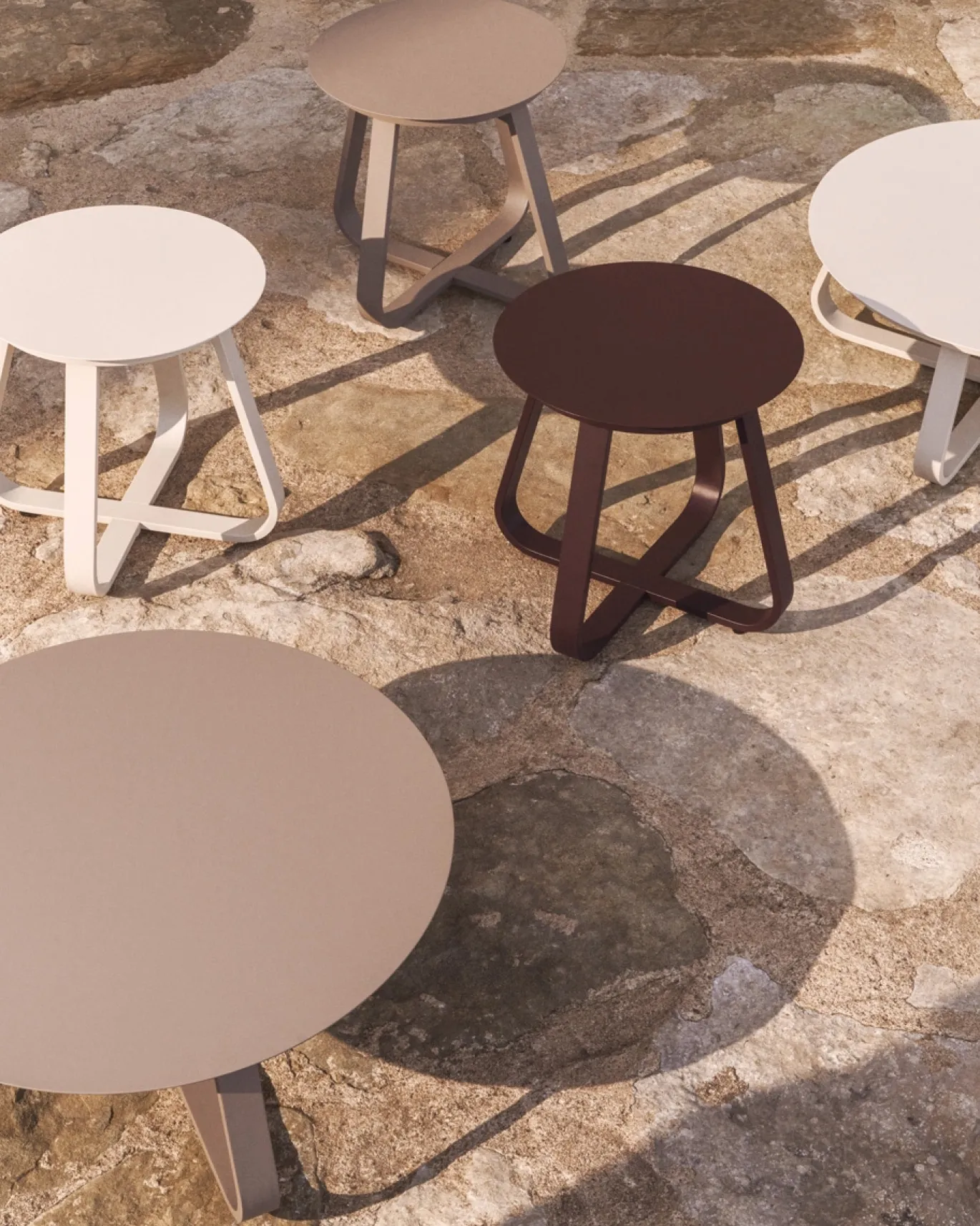 Kave Home Outdoor Salontafel Tamaris Aluminium Taupe Ø48cm