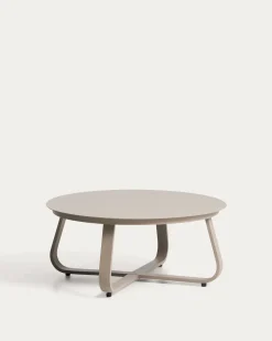 Kave Home Outdoor Salontafel Tamaris Aluminium Taupe Ø48cm