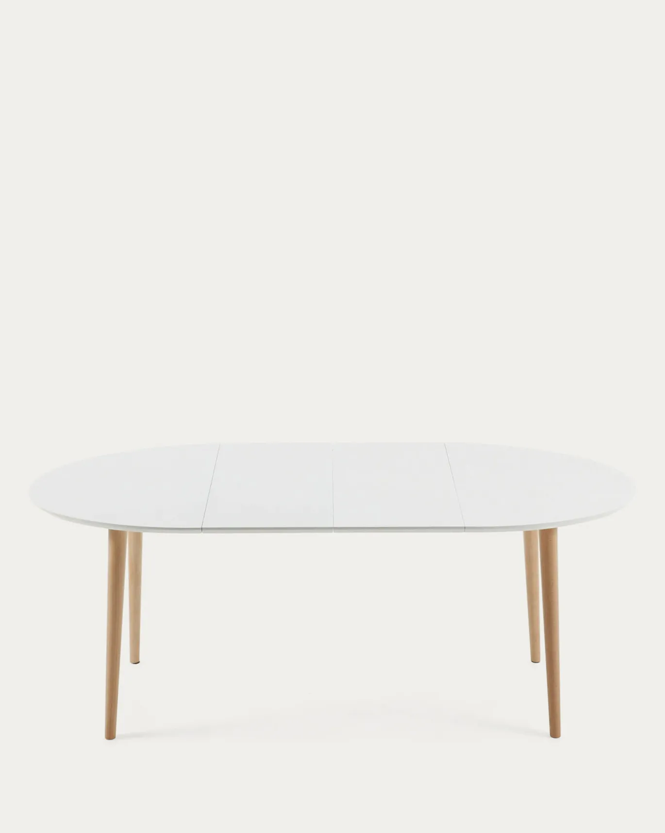 Kave Home Ovale Uitschuifbare Tafel Oqui Wit 120-200cm
