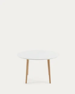 Kave Home Ovale Uitschuifbare Tafel Oqui Wit 120-200cm