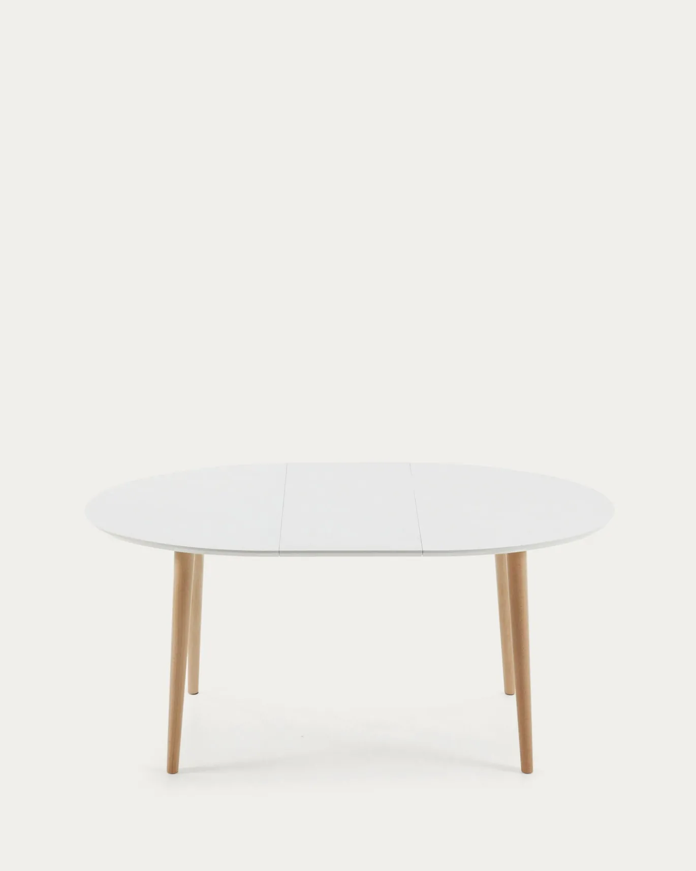Kave Home Ovale Uitschuifbare Tafel Oqui Wit 120-200cm