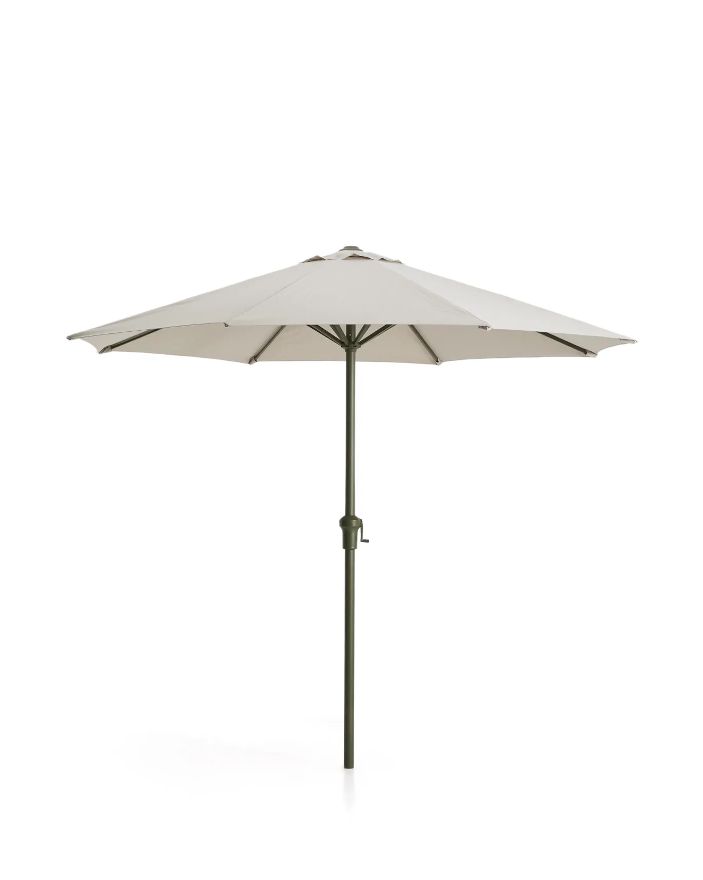Kave Home Parasol Milna Staal Groen Beige Ø300cm
