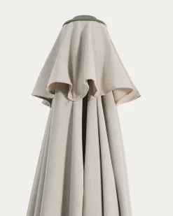 Kave Home Parasol Milna Staal Groen Beige Ø300cm