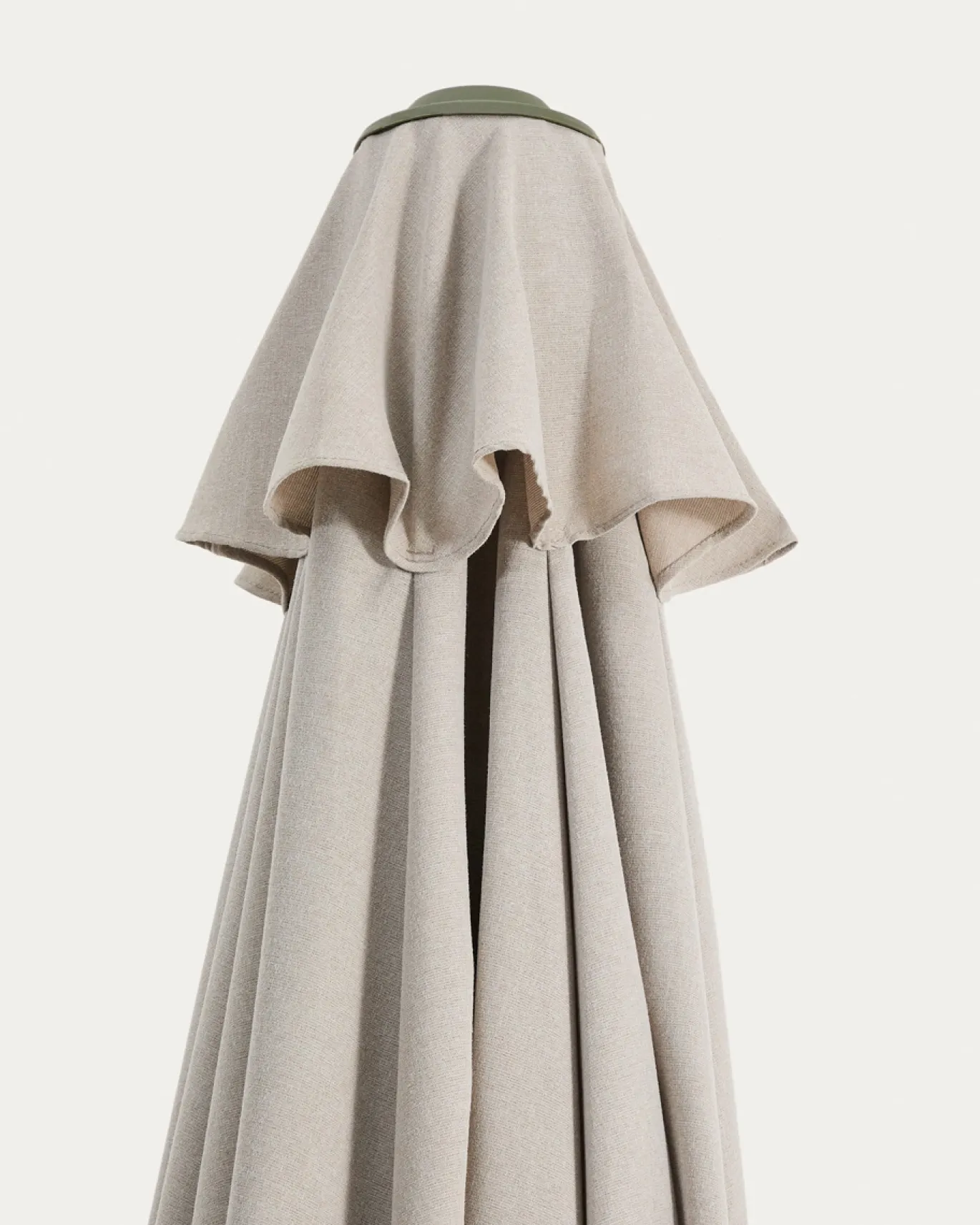 Kave Home Parasol Milna Staal Groen Beige Ø300cm