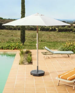 Kave Home Parasol Milna Staal Taupe Beige Ø300cm