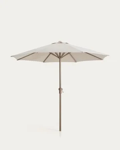 Kave Home Parasol Milna Staal Taupe Beige Ø300cm