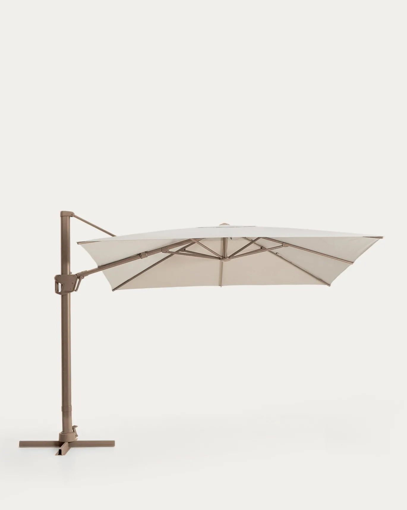 Kave Home Parasol Noli Excentrisch Aluminium Taupe Beige Ø300cm