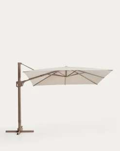 Kave Home Parasol Noli Excentrisch Aluminium Taupe Beige Ø300cm