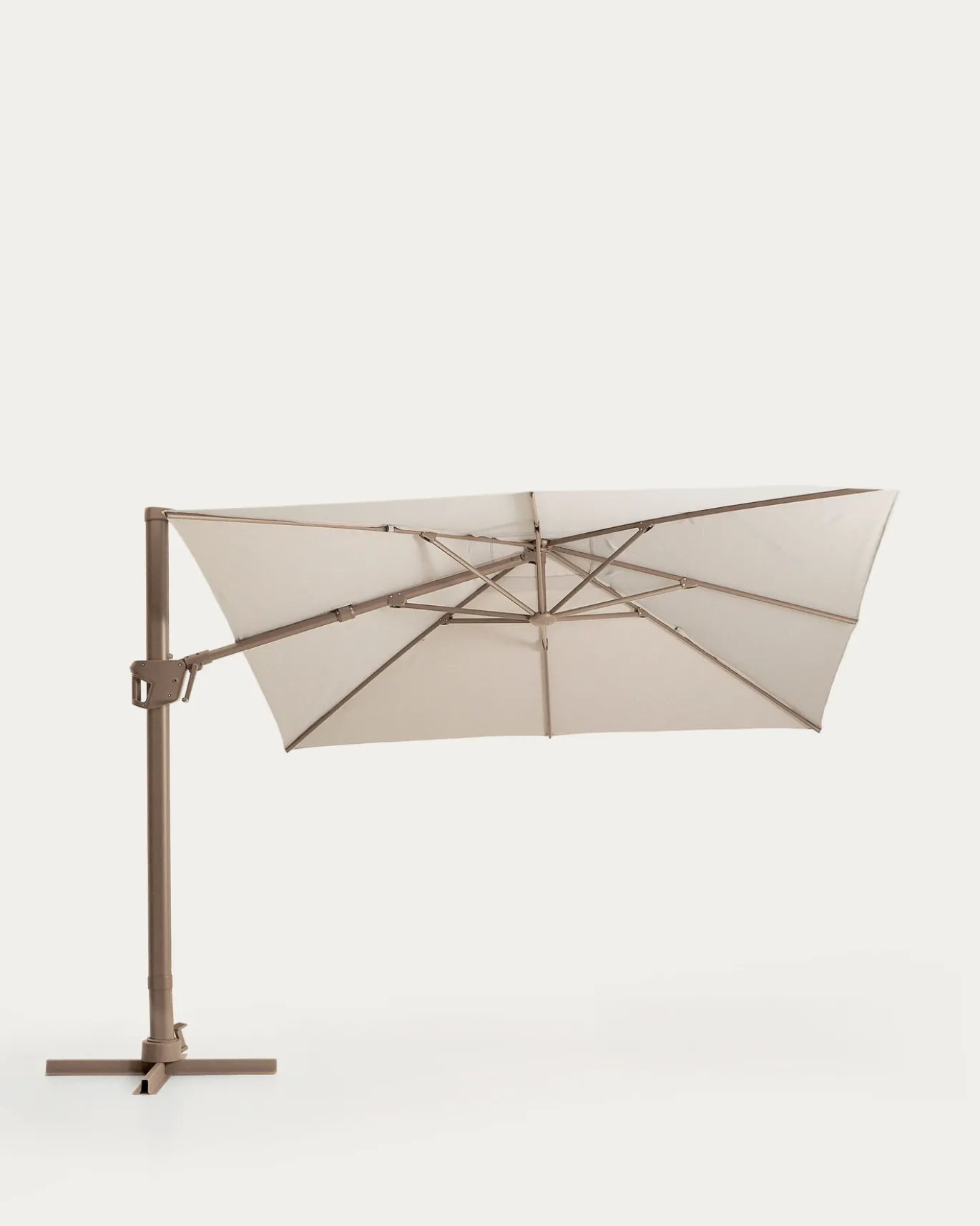 Kave Home Parasol Noli Excentrisch Aluminium Taupe Beige Ø300cm
